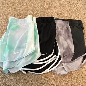 Nike Women's Running Shorts Trio - Mint, Black, Gray Tie-Dye
